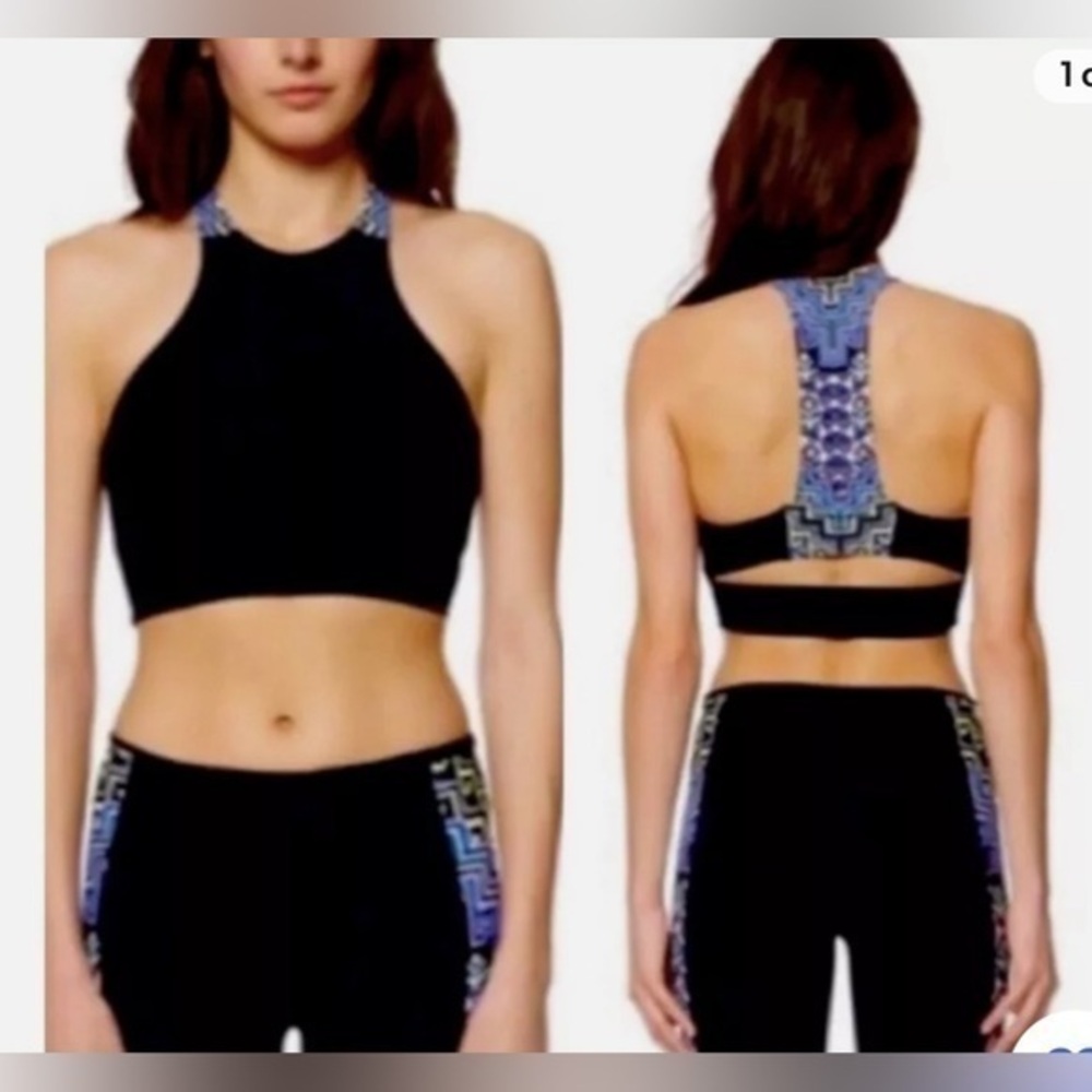 Mara Hoffman RUGS black athletic sports bra size small